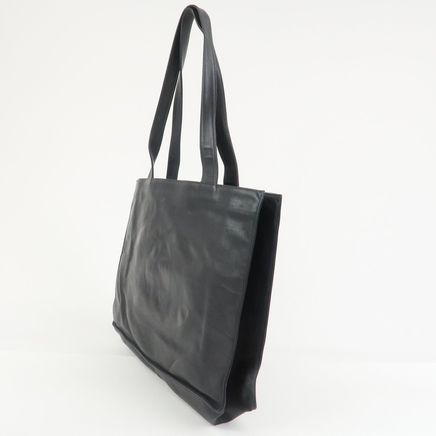 CHANEL COCO Mark Calf Leather Tote Bag Shoulder Bag Black