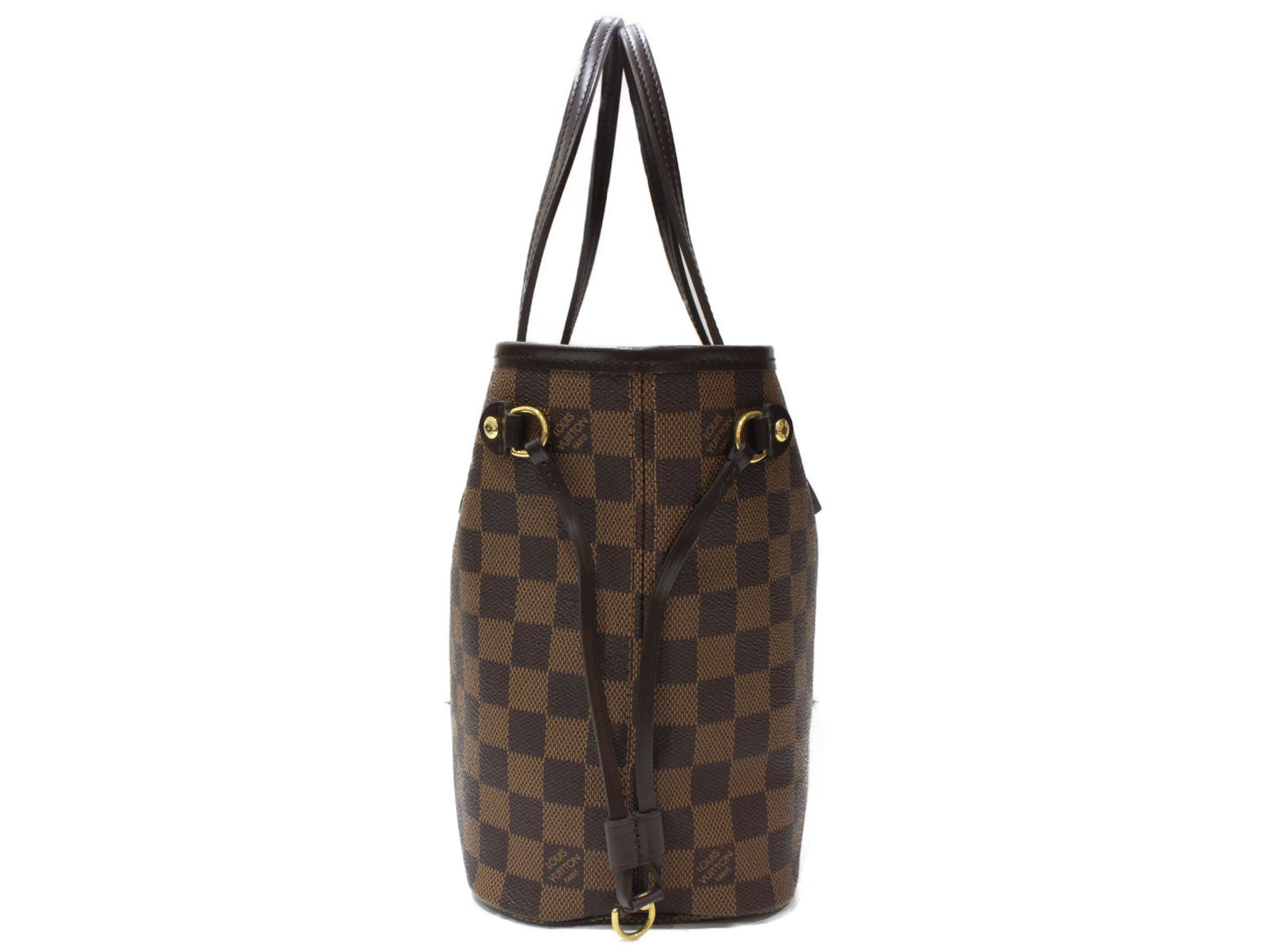 Louis Vuitton Neverfull PM Tote Bag Pouch Damier Ebene Brown