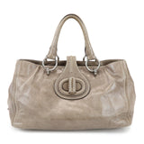 PRADA Logo Leather Shoulder Bag Hand Bag Gray BN2067