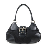 PRADA Moon Silhouette Shoulder Bag Hand bag Black Silver HDW BR0828  d