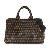 PRADA Canapa Canvas Tote Bag Hand 2Way Bag Black Orange BN1877  d