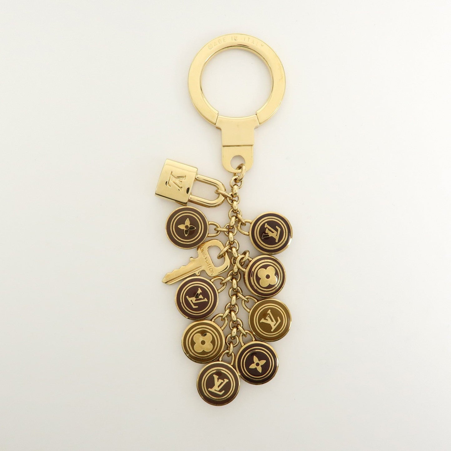 Louis Vuitton Porte Cles Pastilles Bag Charm Gold Brown M65387