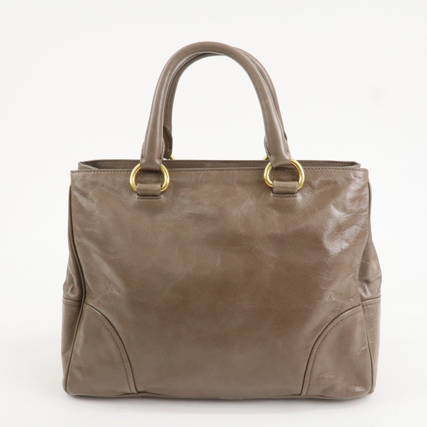 PRADA Logo Leather 2Way Bag Hand Bag Shoulder Bag Greige BN2533  d