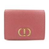 Christian Dior Logo Leather Tri-fold Small Compact Wallet Pink