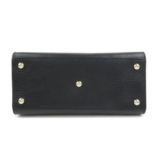 GUCCI SOHO Interlocking G Calf Leather 2Way Bag Black 607722