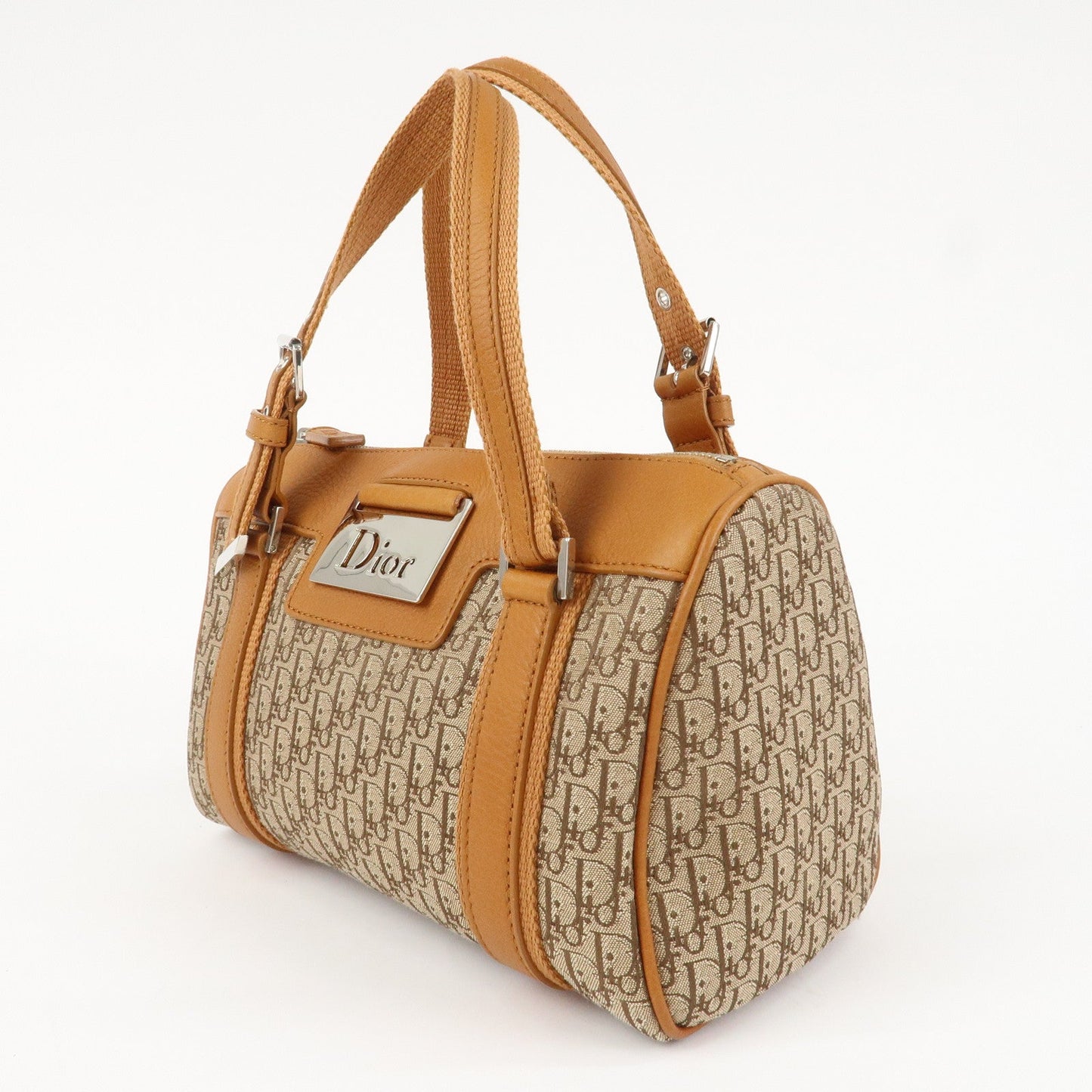 Christian Dior Trotter Canvas Leather Mini Boston Bag Hand Bag  d