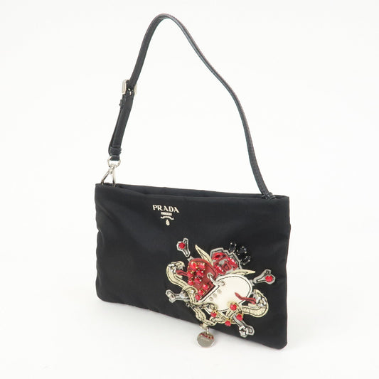 PRADA Evening Heart Nylon Saffiano Leather Shoulder Bag 1N1588