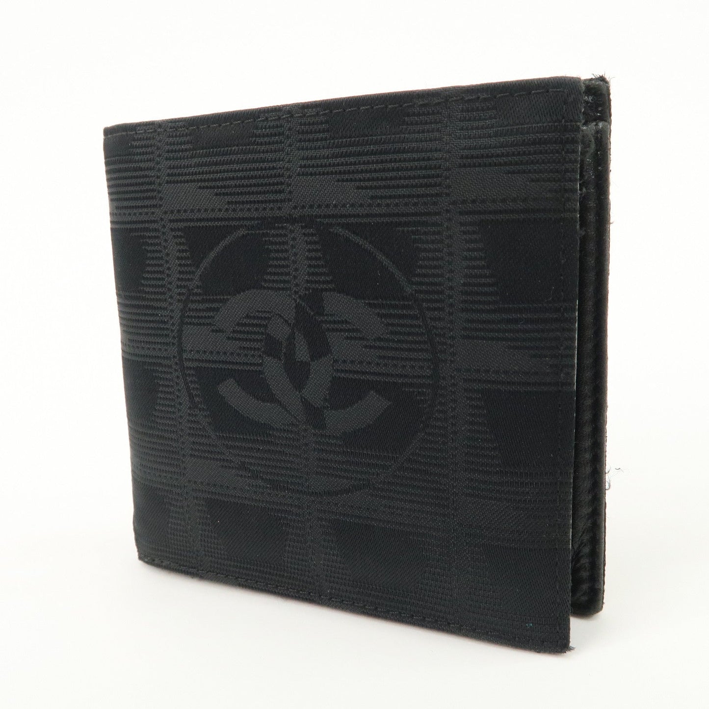 CHANEL New Travel Line Nylon Bi-fold Wallet Black