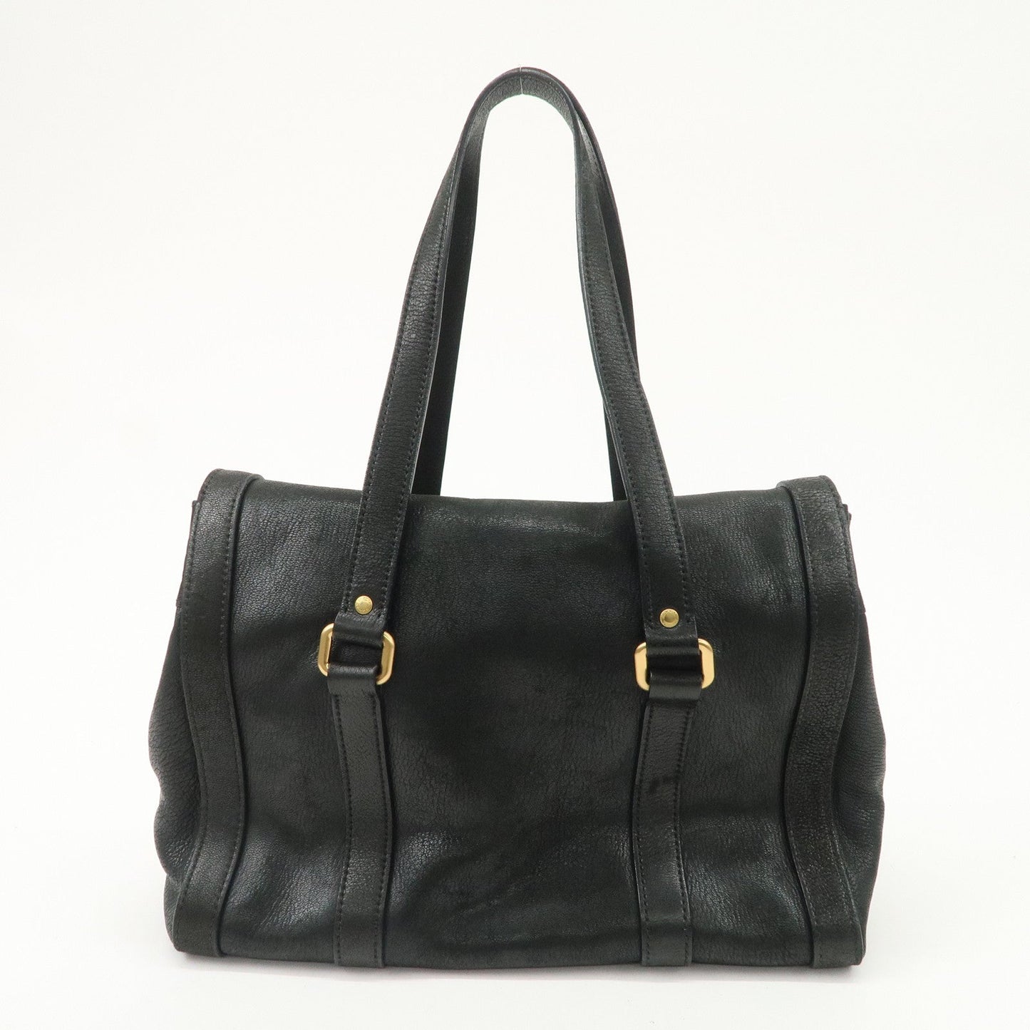 PRADA Leather Shoulder Bag Hand Bag Black BR3027  d