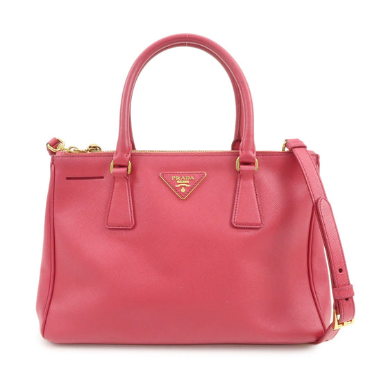 PRADA Triangle Logo Saffiano Leather 2Way Bag Hand Bag Pink BN1801
