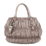 PRADA Logo Nappa Leather 2Way Bag Shoulder Bag Hand Bag Gray