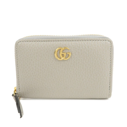 GUCCI GG Marmont Leather Round Zippy Coin Case Grey 644412