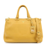 PRADA Triangle Logo Leather 2Way Bag Hand Bag Shoulder Bag BL0778