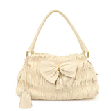 PRADA Nappa Leather Gathered Ribbon Shoulder Bag Hand Bag BR4492