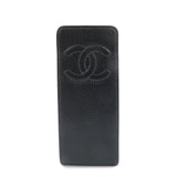 CHANEL COCO Mark Caviarskin Cell Phone Case Black  d