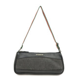 GUCCI Sherry Denim Leather Accessory Pouch Hand Bag Black 92820