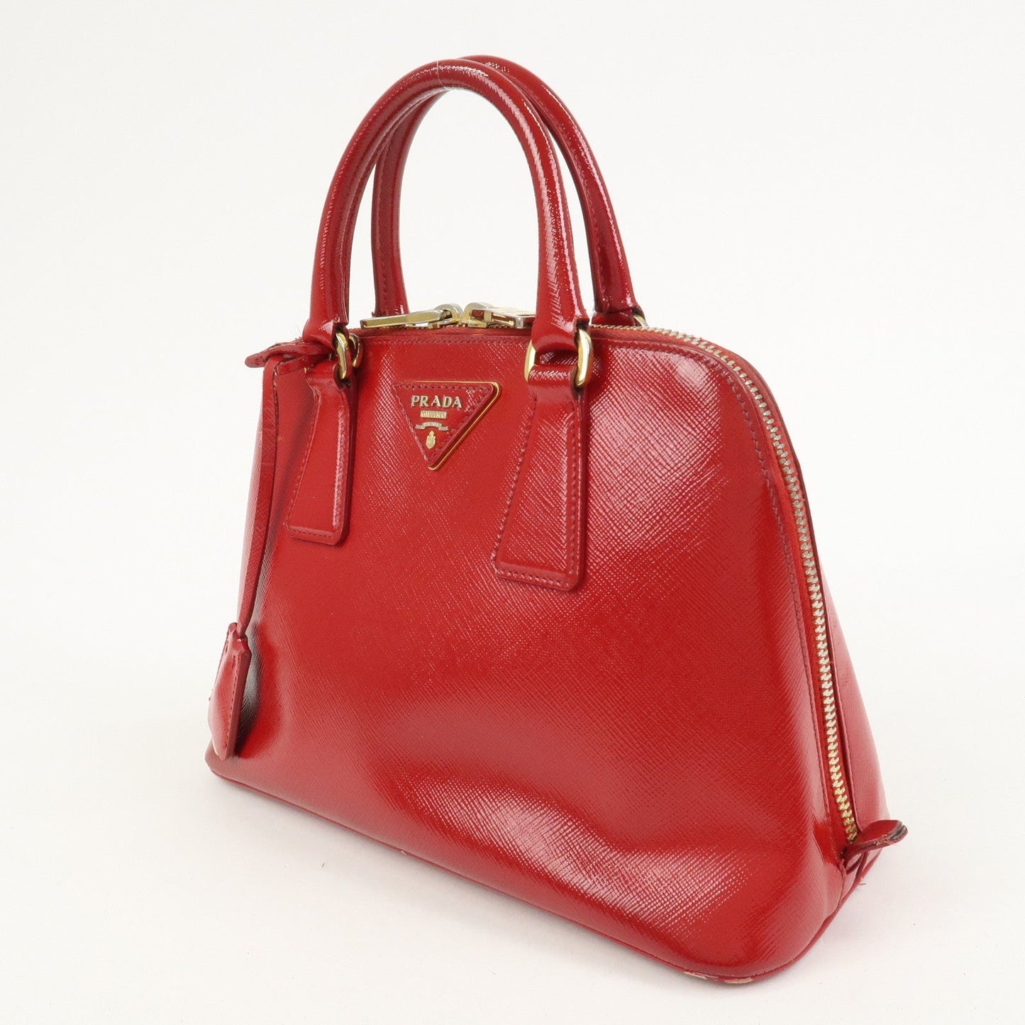 PRADA Promenade Small Leather 2Way Hand Shoulder Bag Red BL0838