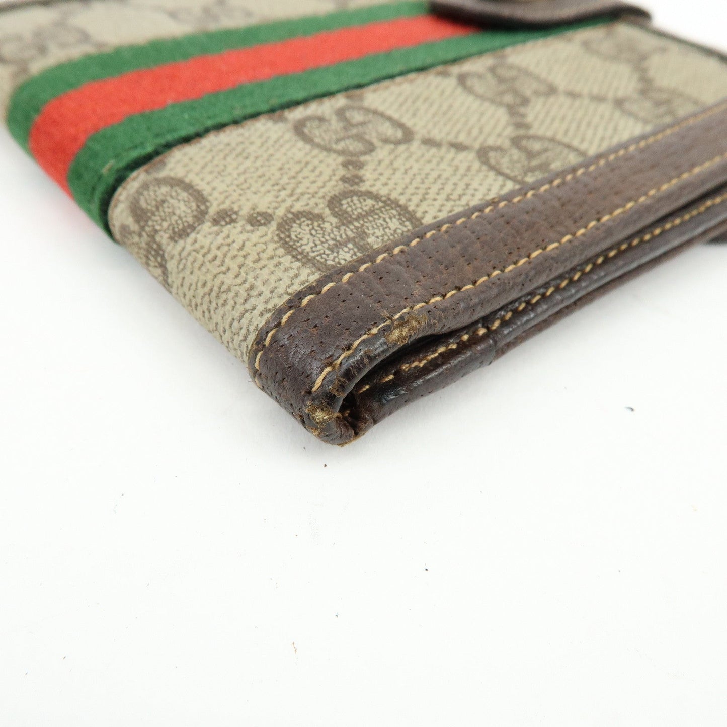 GUCCI Sherry Set of 3 Canvas Leather Long Compact Wallet Beige