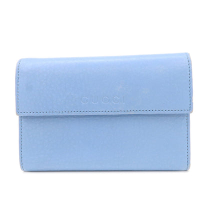 GUCCI Trifold Leather Wallet Blue Gold Hardware 346057  d