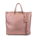 PRADA Leather 2Way Tote Bag Shoulder Bag Metallic Pink BN1713  d