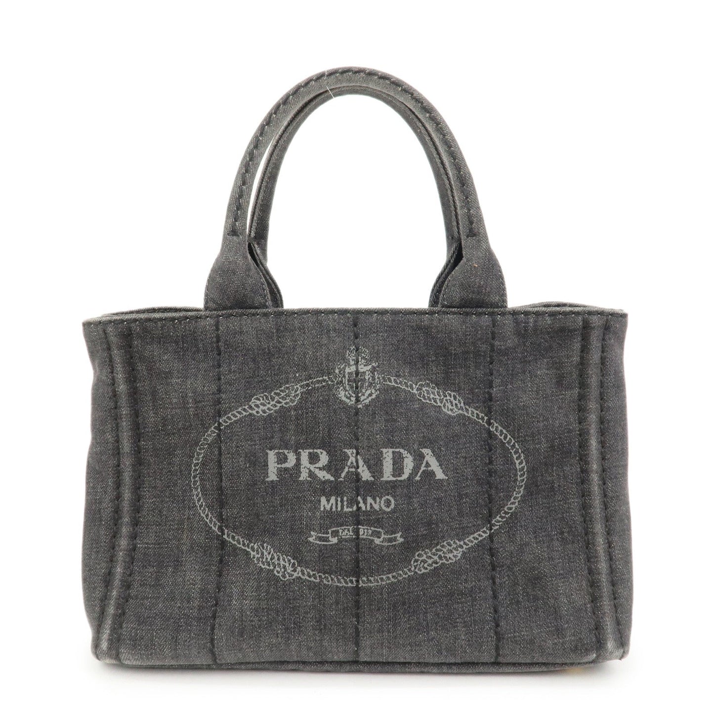 PRADA Logo Canapa Mini Canvas 2Way Bag Hand Bag 1BG439