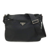 PRADA Triangle Logo Nylon Shoulder Bag Crossbody Bag Black 1BC421