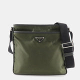 PRADA Triangle Logo TESSUTO+SAFFIAN Leather Nylon Shoulder Bag 2VH797  d
