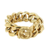 GUCCI Interlocking G Metal Ring XL US10 EU62 HK22 Gold