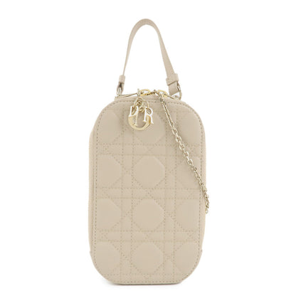 Christian Dior Lady Dior Call'in Dior Cannage Lamb Skin Phone Holder  d