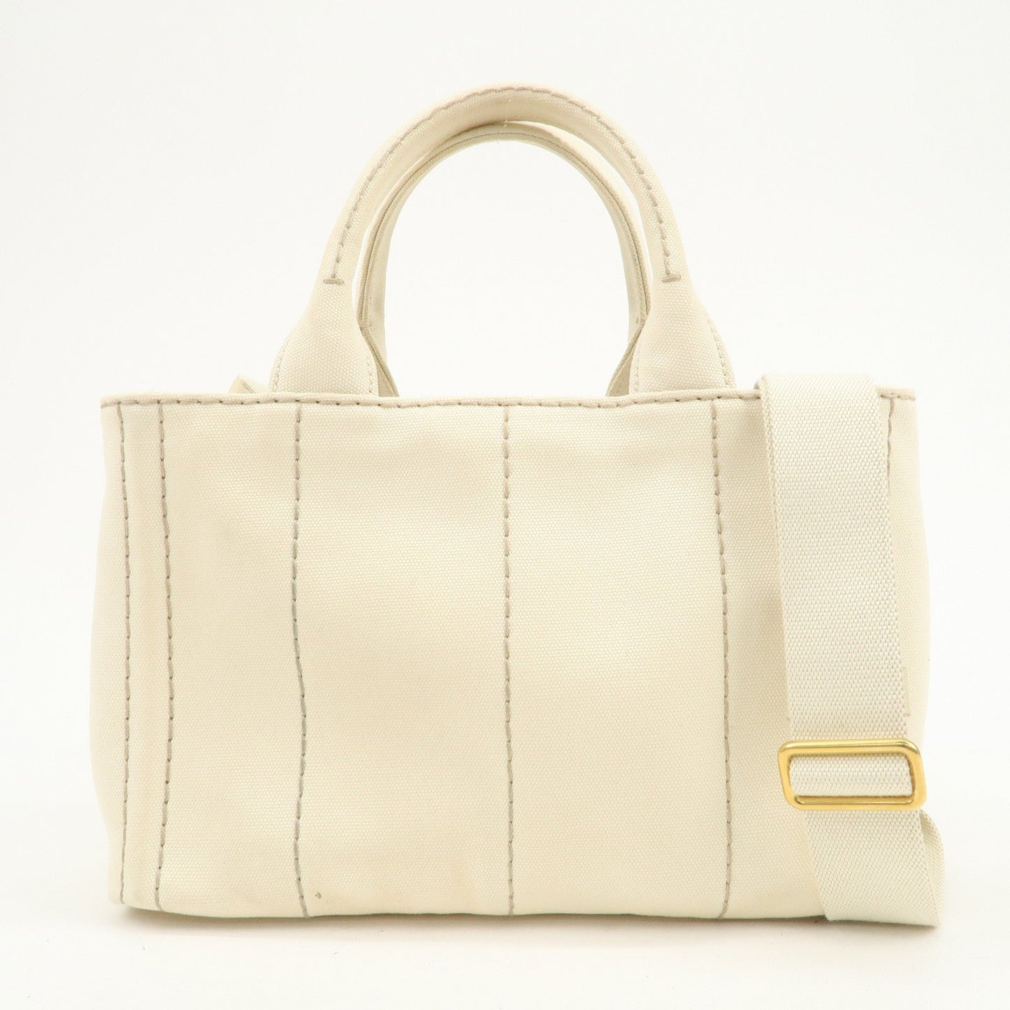 PRADA Canapa Mini Canvas 2Way Hand Shoulder Bag Ivory B2439G