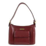 BURBERRY Logo Leather Shoulder Bag Hand Bag Bordeaux Gold Hardware  d