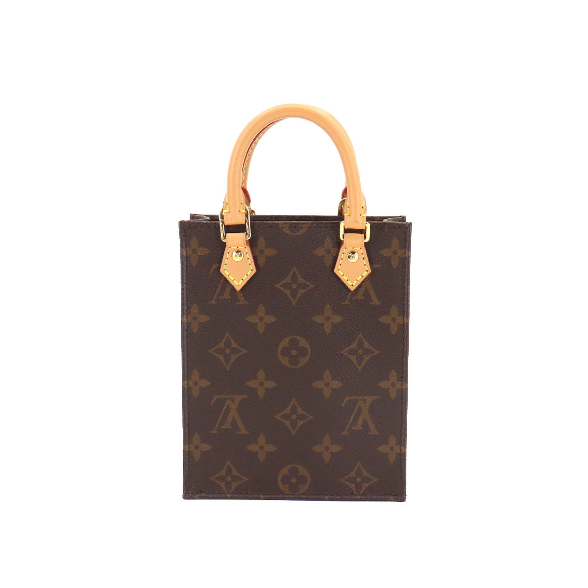 Louis Vuitton Monogram Petit Sac Plat 2 Way Hand Shoulder Bag Brown