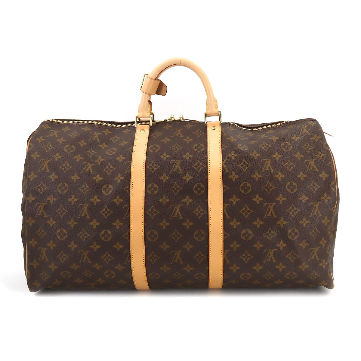 Louis Vuitton Monogram Keepall 55 Boston Bag Brown