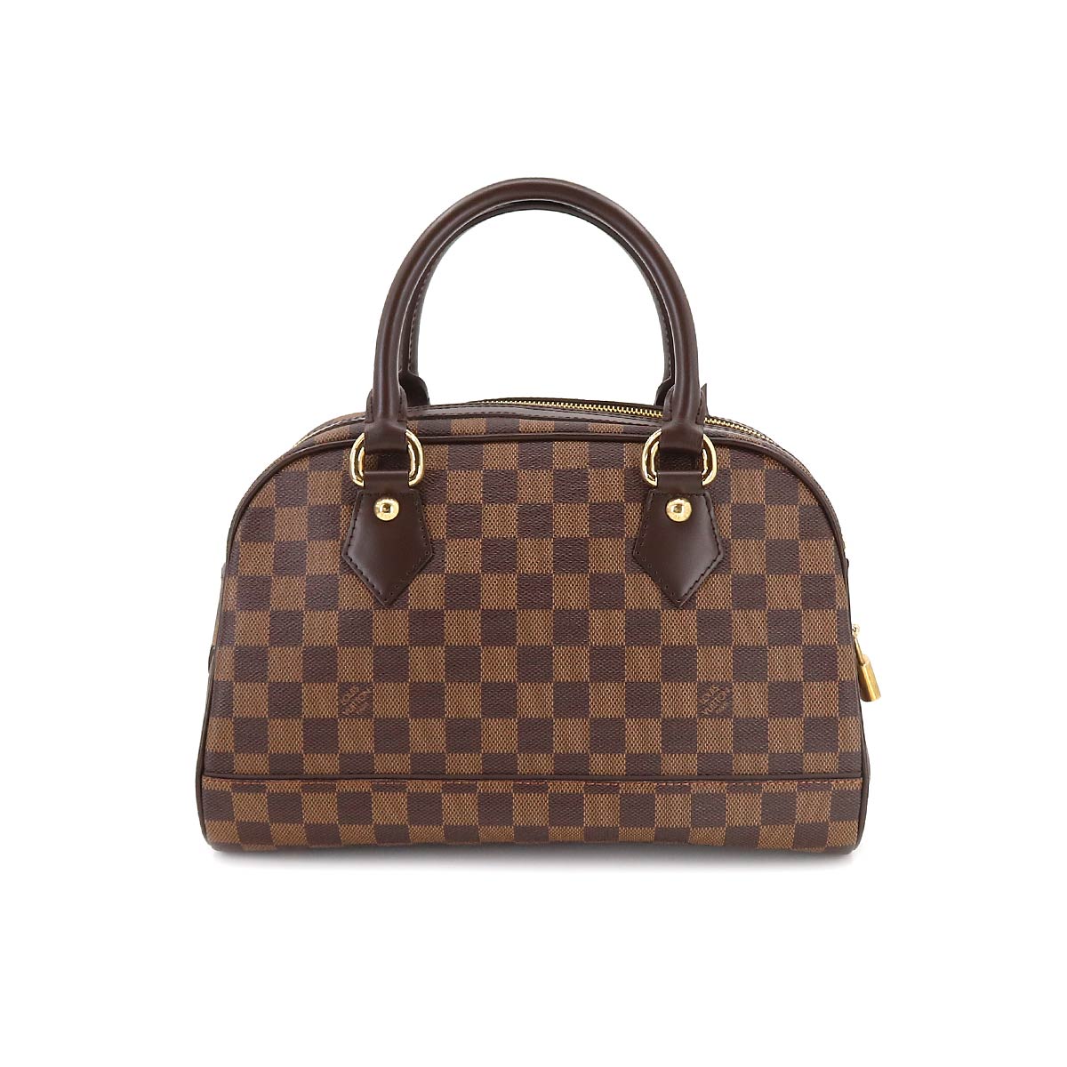 Louis Vuitton Damier Duomo Hand Bag Ebene Gold Metal Fittings