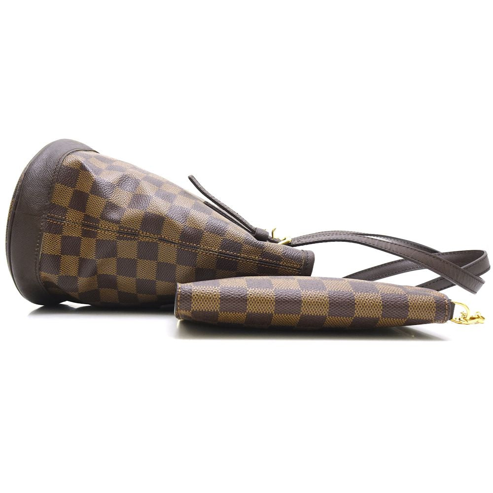 Louis Vuitton Damier Marais Ebene Shoulder Bag Brown