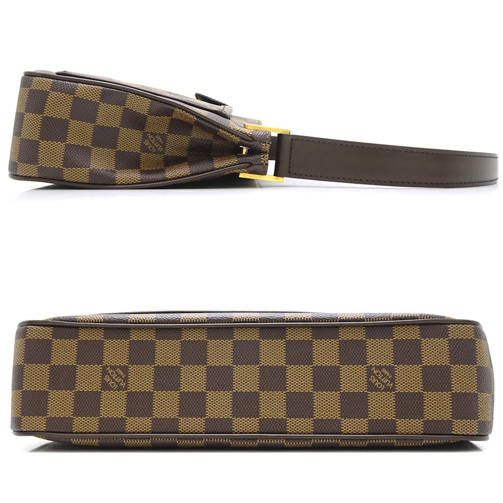 Louis Vuitton Damier Aubagne Ebene Handbag Brown