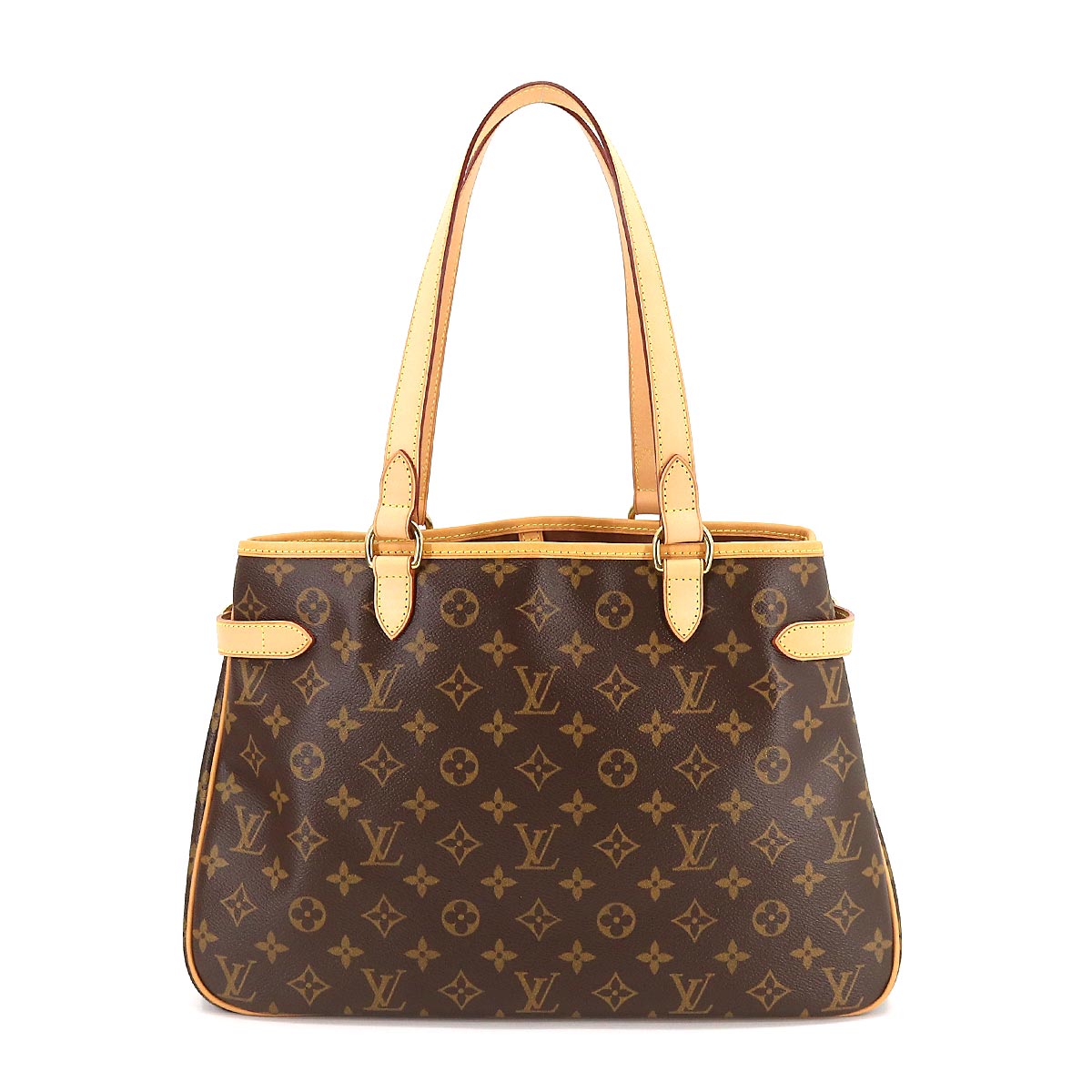 Louis Vuitton Monogram Batignolles Horizontal Tote Bag Brown Gold Metal Fittings