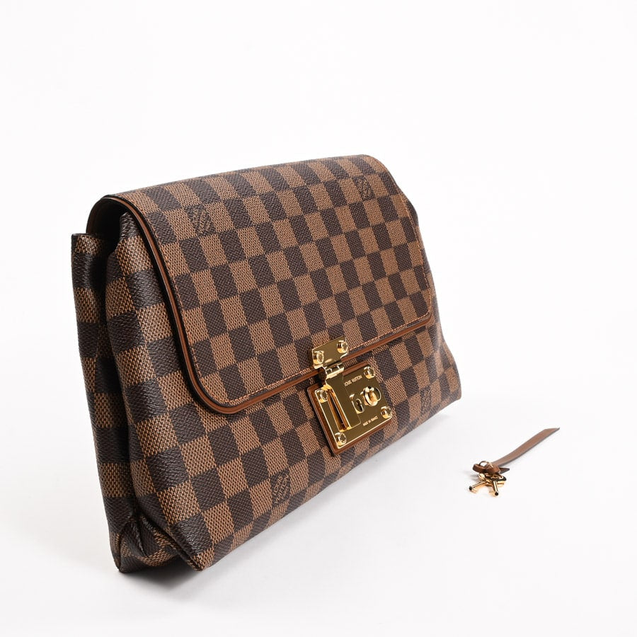 Louis Vuitton Pochette Ascot Clutch Bag Damier Brown