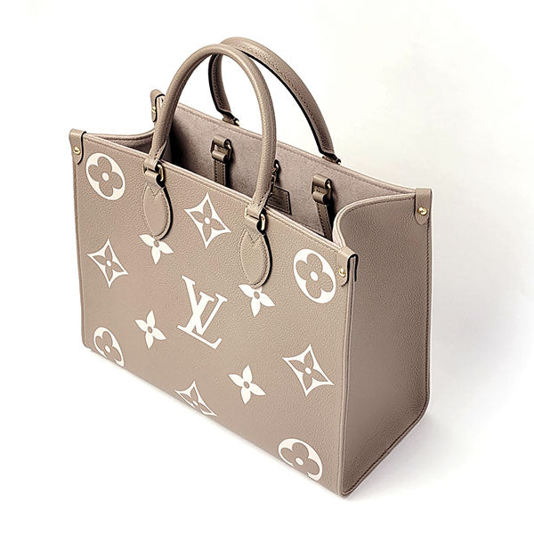 Louis Vuitton On The Go MM Handbag Monogram En Plant Tourtrell Creme