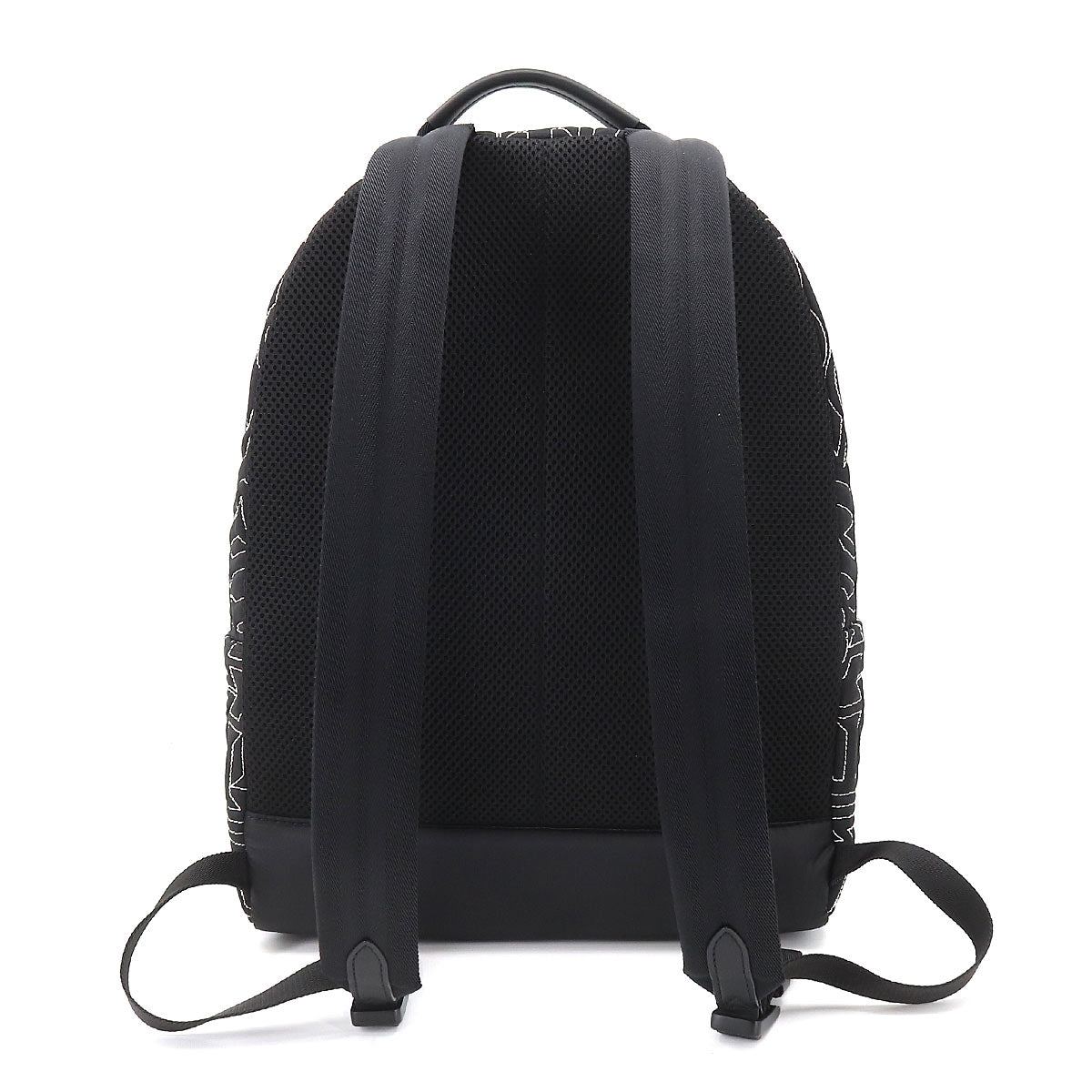 Louis Vuitton Backpack Multi-pocket Rucksack Nylon Leather Black
