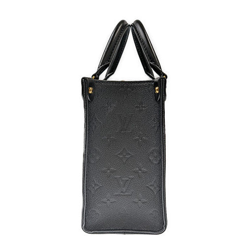 Louis Vuitton On The Go PM Monogram Implant Leather Noir Black