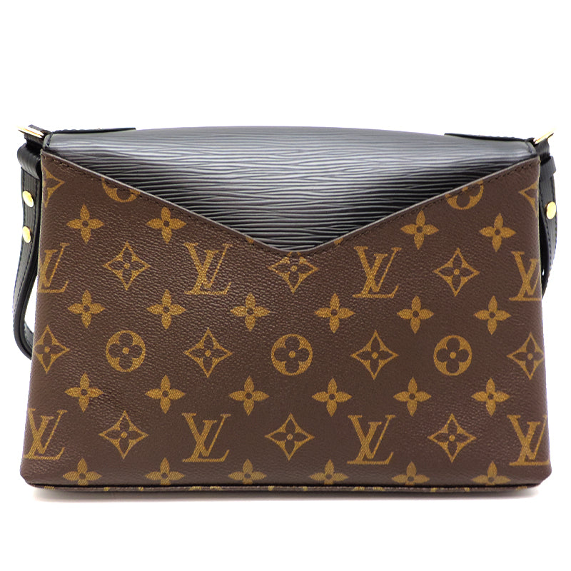 Louis Vuitton Saint Michel Shoulder Bag Epi Noir Brown