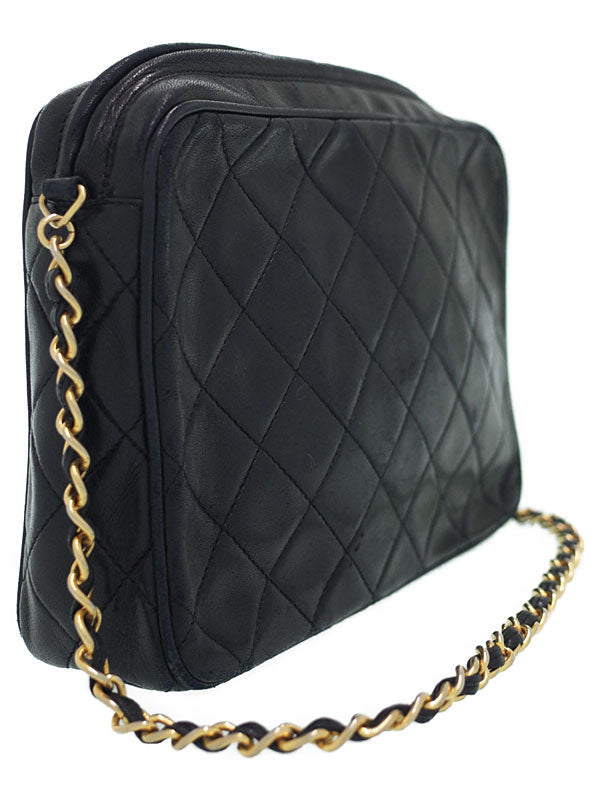 Chanel Matelasse Chain Shoulder Bag Black