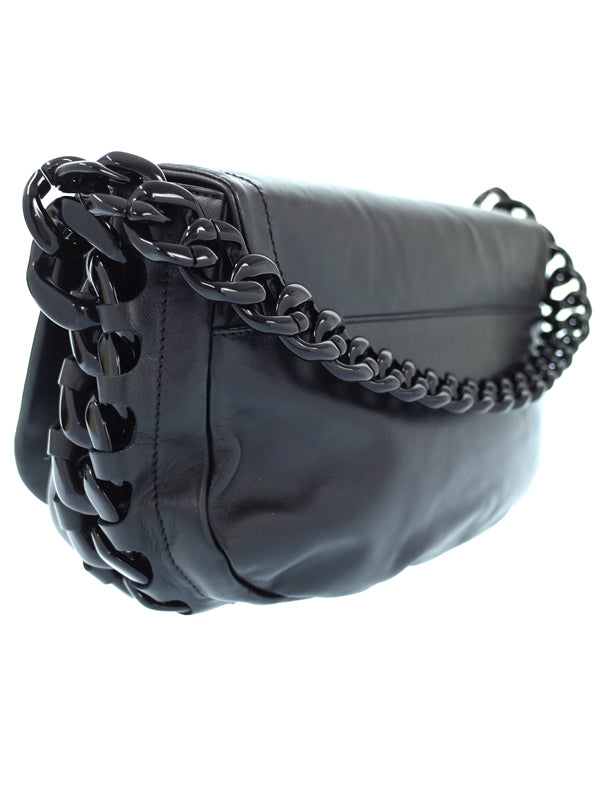 Chanel Coco Mark Plastic Chain Shoulder Bag Black