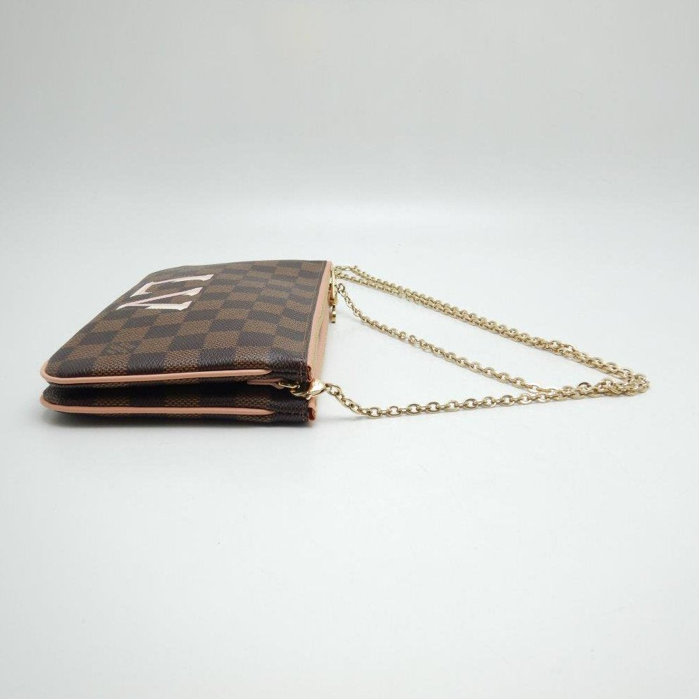 Louis Vuitton Damier Pochette Double Zip Ebene Shoulder Bag Crossbody