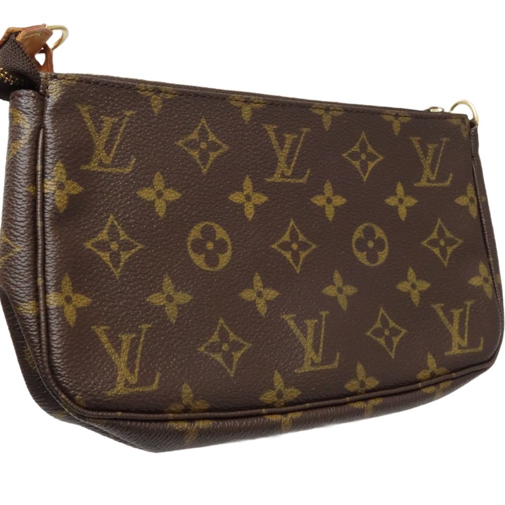 Louis Vuitton Monogram Pochette Accessoire Handbag Brown