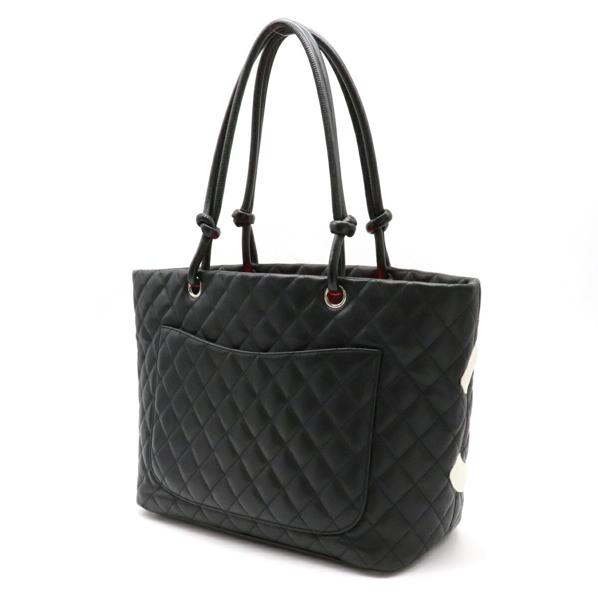Chanel Cambon Line CocoMark Large Tote Shoulde Bag Soft Calf Black