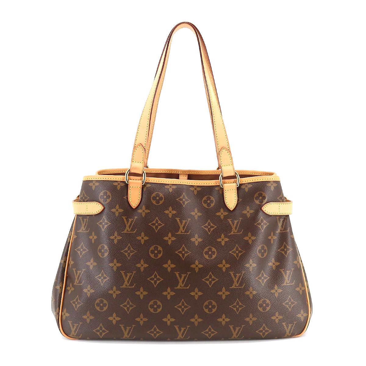 Louis Vuitton Monogram Batignolles Horizontal Tote Bag Brown Gold Metal Fittings