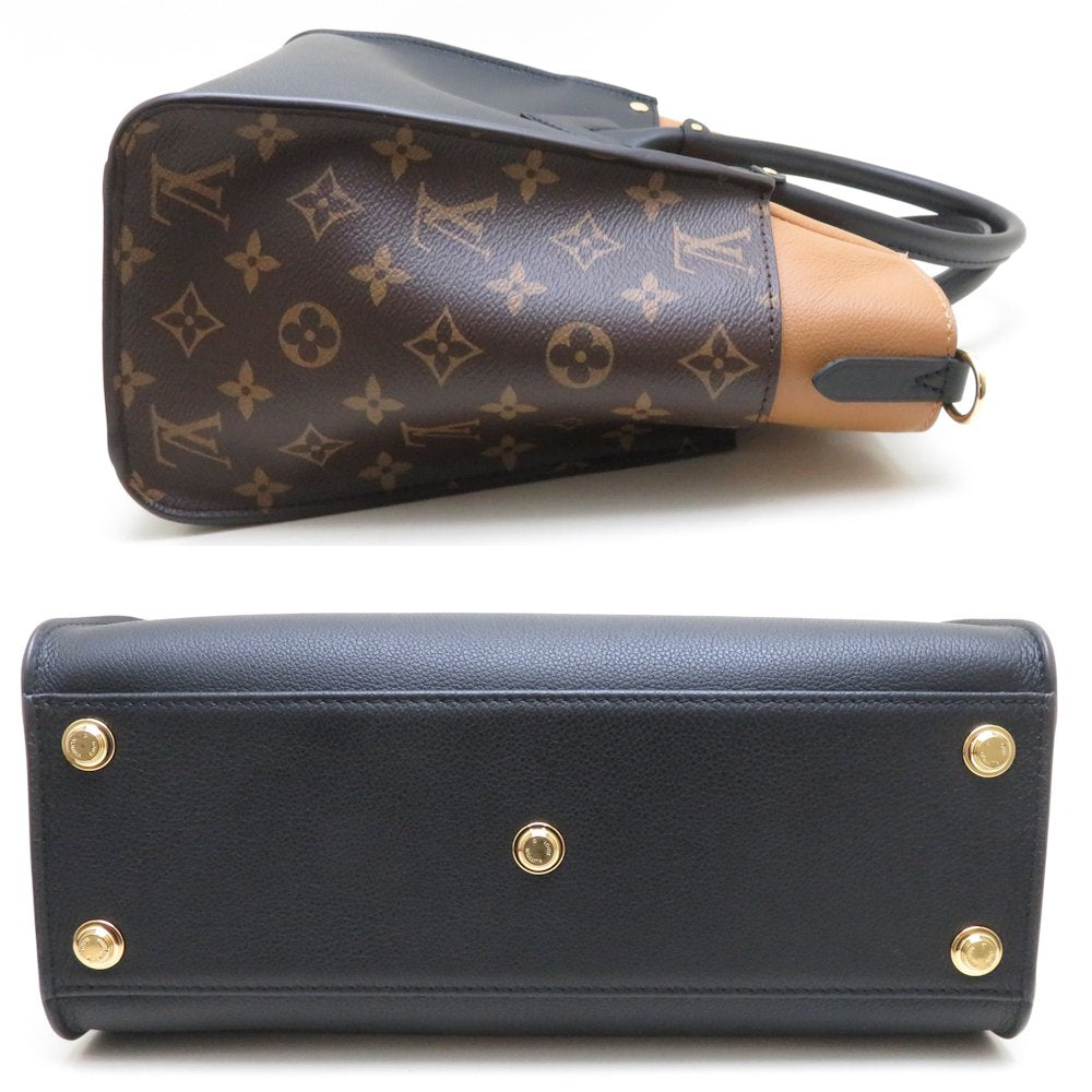 Louis Vuitton On My Side MM Calf Monogram Noir Tote Bag