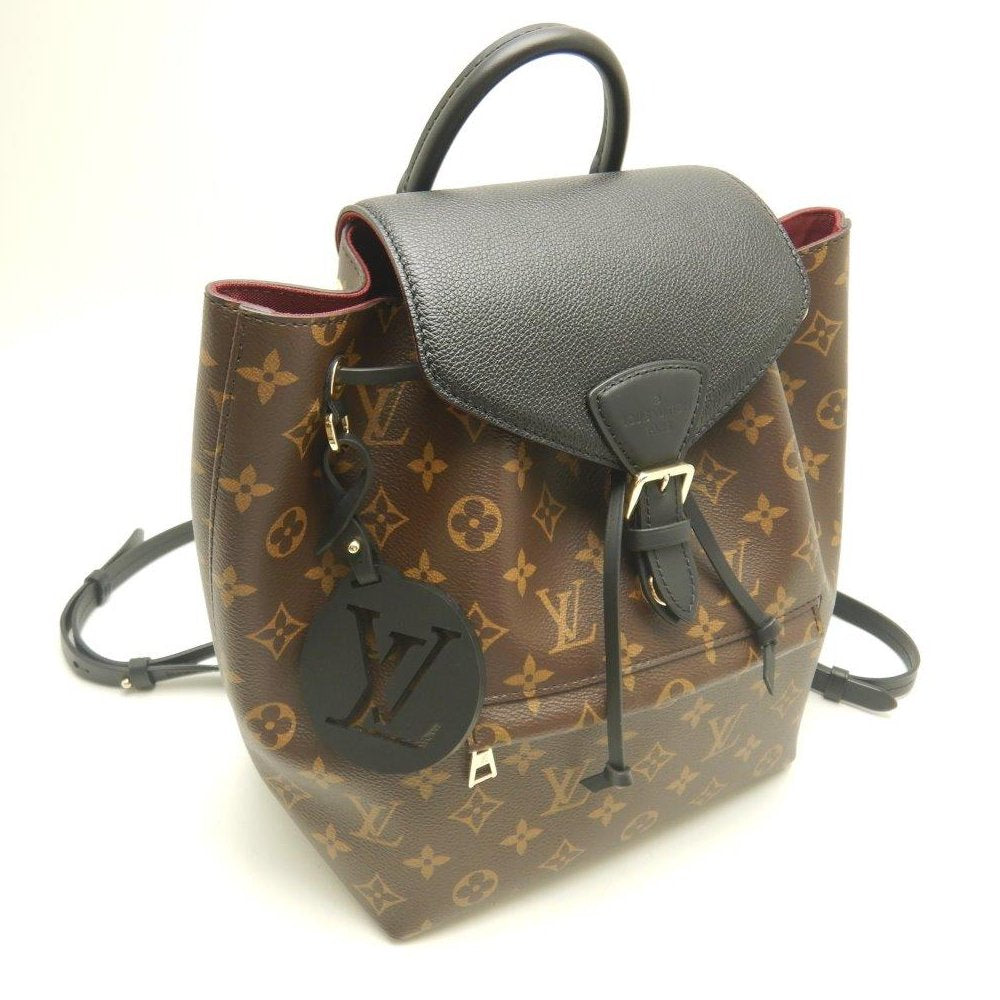 Louis Vuitton Monogram Montsouris PM Cowhide Leather Black Backpack